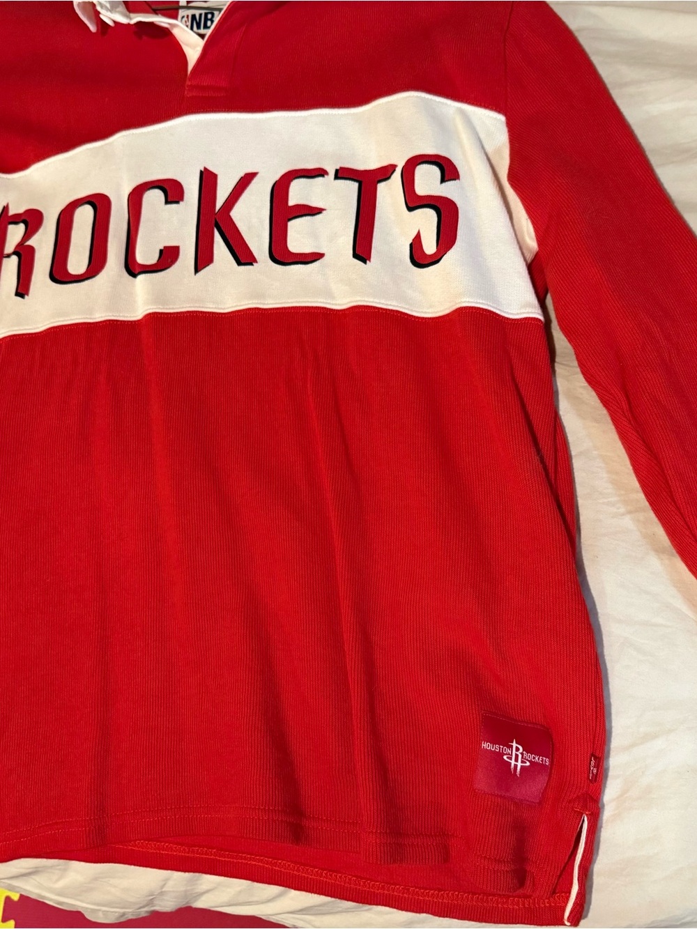 Levi's Red and White Houston Rockets  Rugby Shirt - Picture 2 of 4